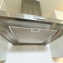 degreased dirt-free and polished stainless steel kitchen hood